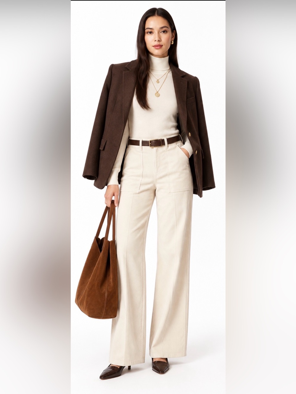 J.Crew Camp-pocket wide-leg pant in stretch corduroy in pale bone - Picture 7 of 13